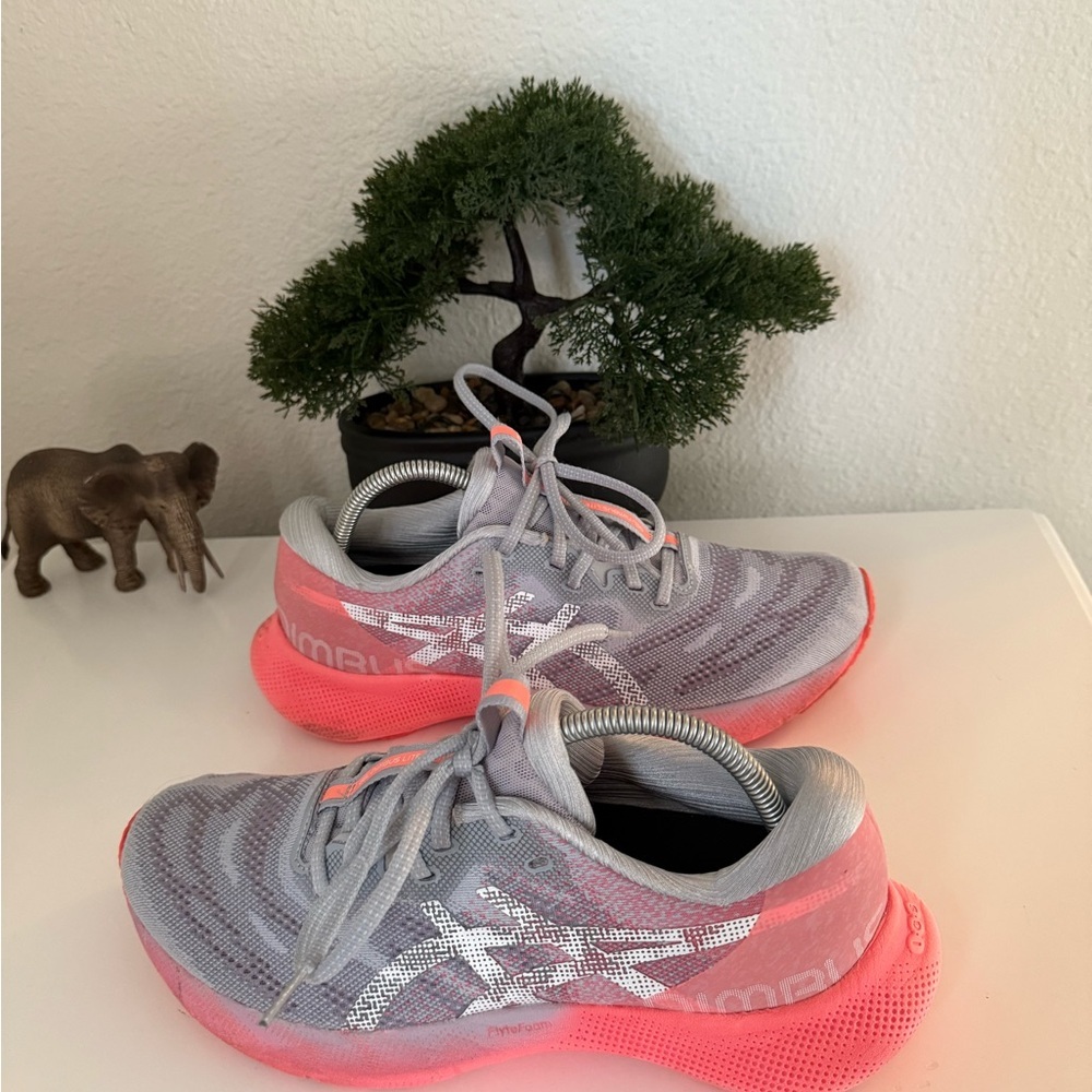 ASICS Women's Athletic Shoes - Gray and Coral - Picture 3 of 8